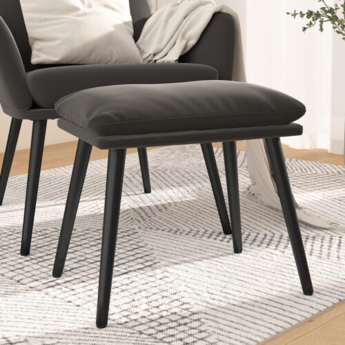 Fotpall mörkgrå 45x29,5x35 cm sammet