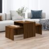 Soffbord brun ek 100x48x40 cm konstruerat trä
