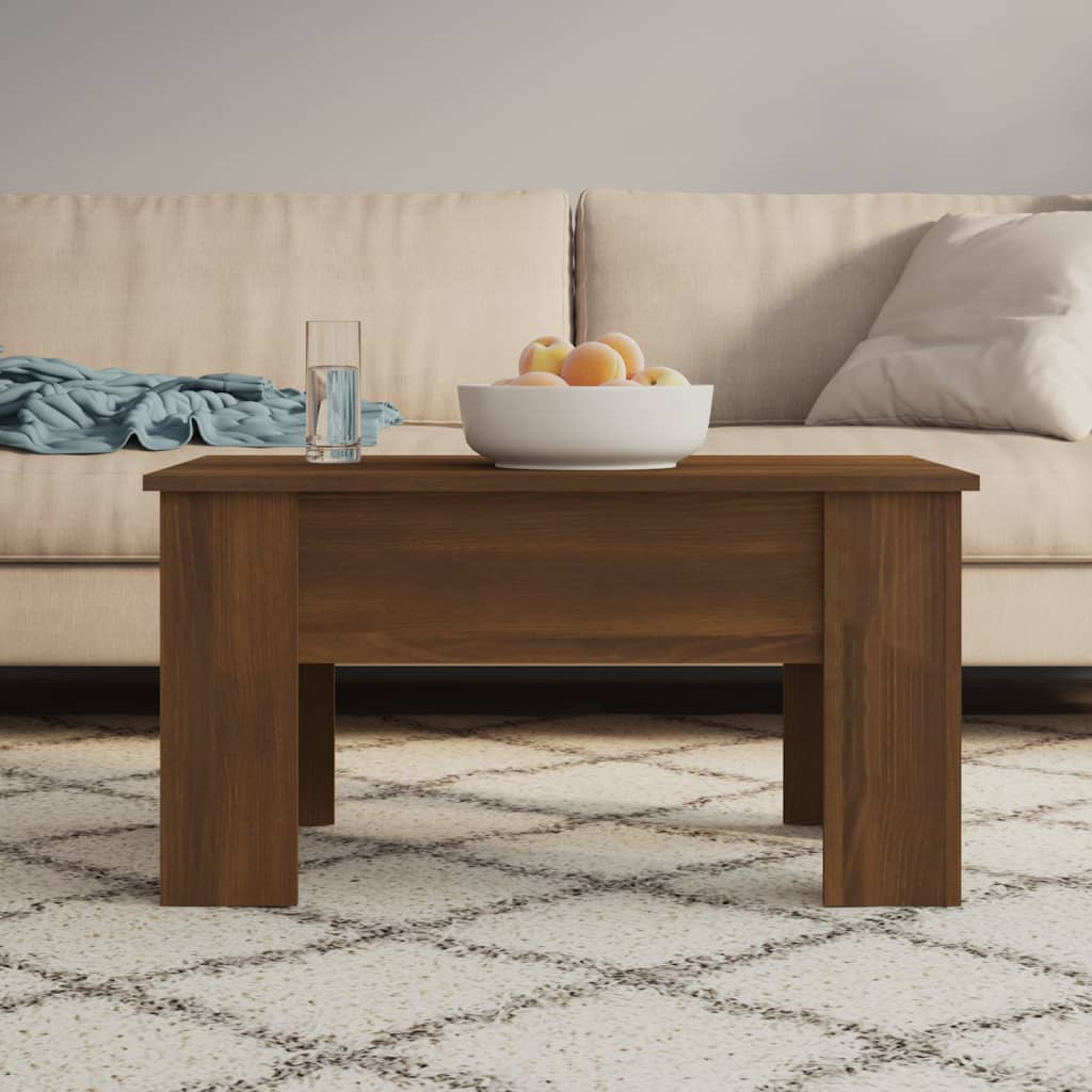 Soffbord brun ek 79x49x41 cm konstruerat trä