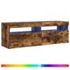 Tv-bänk med LED-belysning rökfärgad ek 120x35x40 cm