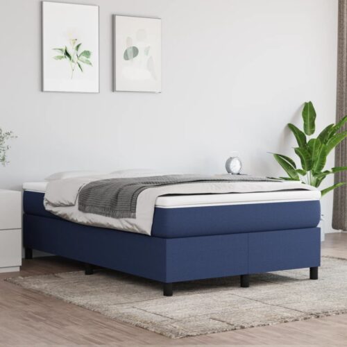 Boxspring-sängram blå 120x200 cm tyg