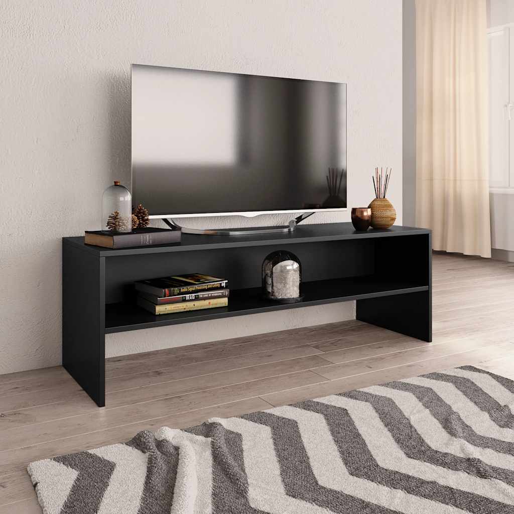 Tv-bänk svart 120x40x40 cm konstruerat trä