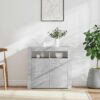 Skänk med LED-belysning betonggrå 80x35x75 cm
