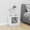Tv-bänk vit 37x35x37 cm konstruerat trä