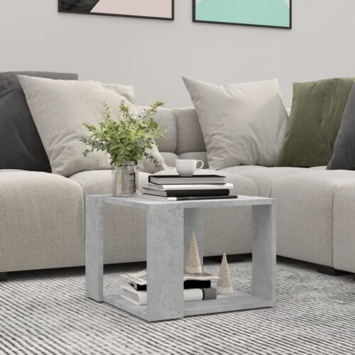 Soffbord betonggrå 40x40x30 cm konstruerat trä