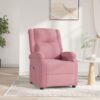 Elektrisk reclinerfåtölj rosa sammet
