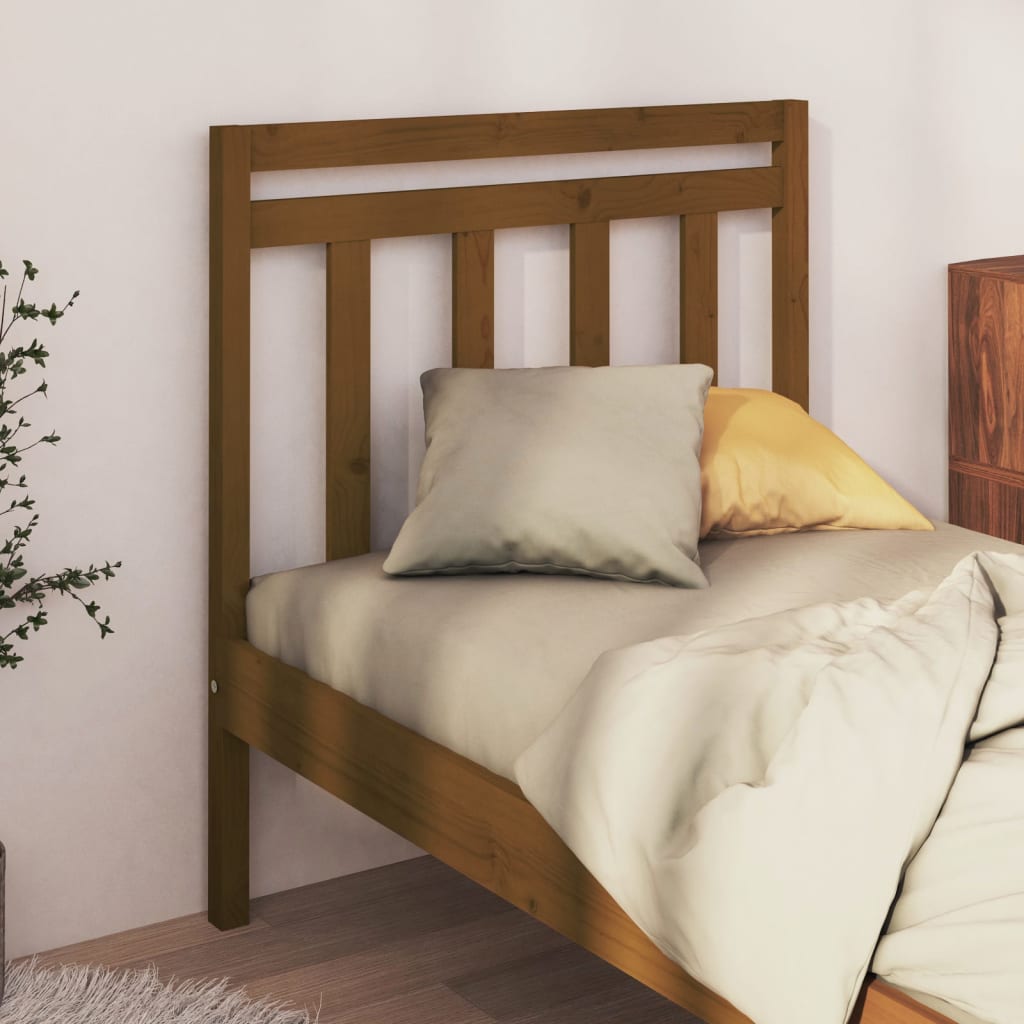 Sänggavel honungsbrun 106x4x100 cm massiv furu