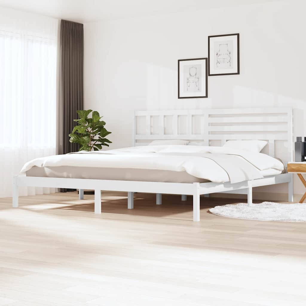 Sängram vit massiv furu 200x200 cm