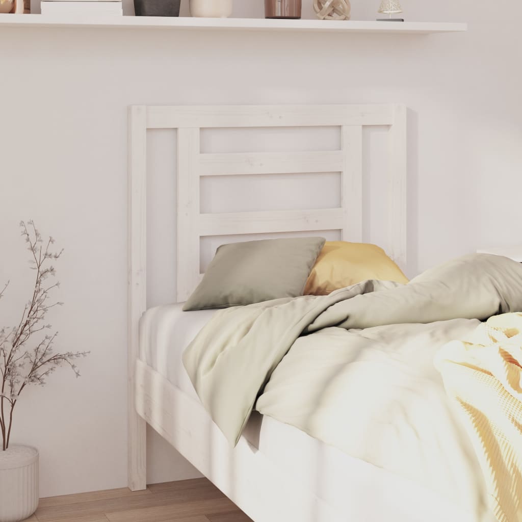 Sänggavel vit 81x4x100 cm massiv furu