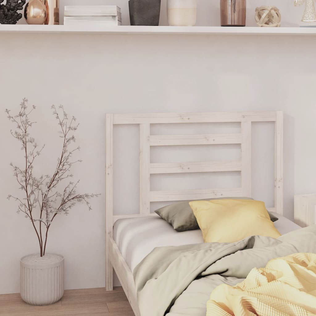 Sänggavel vit 96x4x100 cm massiv furu