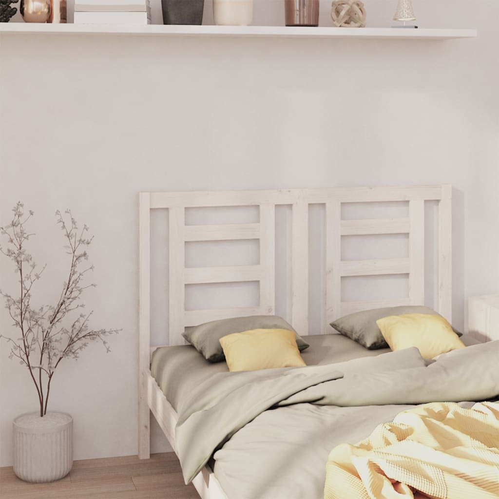 Sänggavel vit 126x4x100 cm massiv furu
