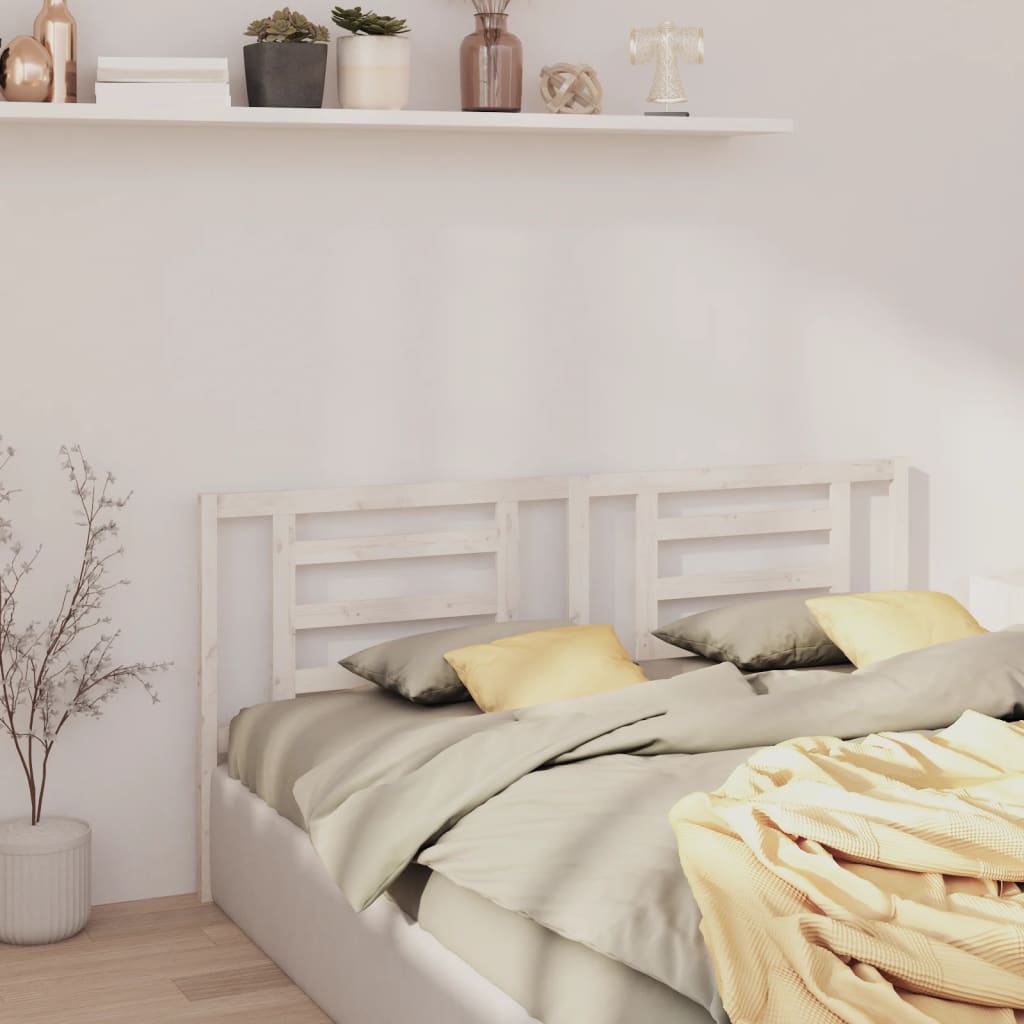 Sänggavel vit 206x4x100 cm massiv furu