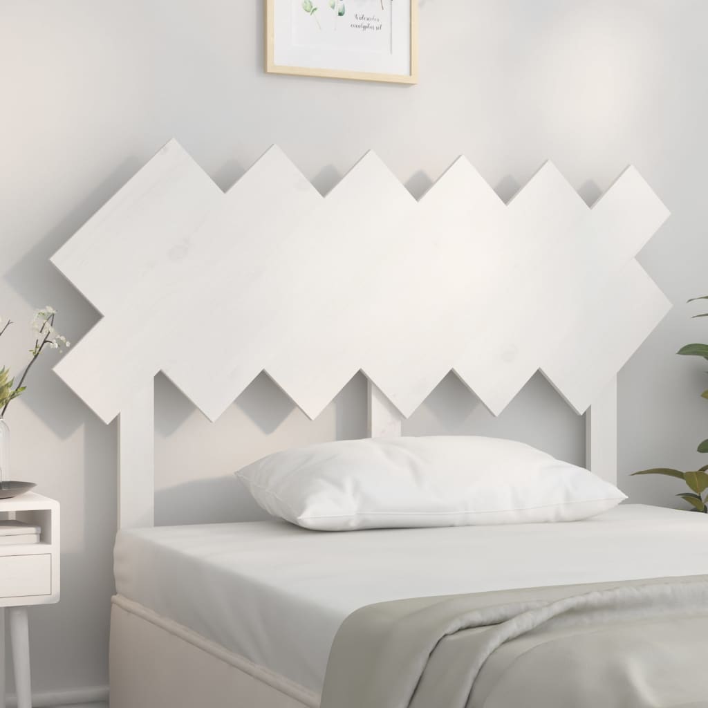 Sänggavel vit 122,5x3x80,5 cm massiv furu