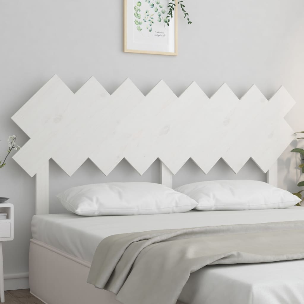 Sänggavel vit 159,5x3x80,5 cm massiv furu