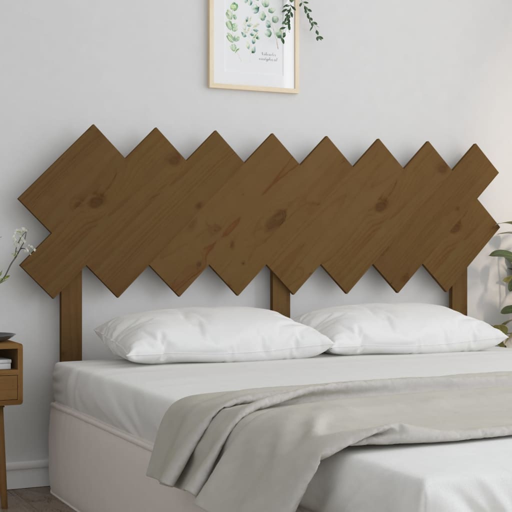Sänggavel honungsbrun 159,5x3x80,5 cm massiv furu