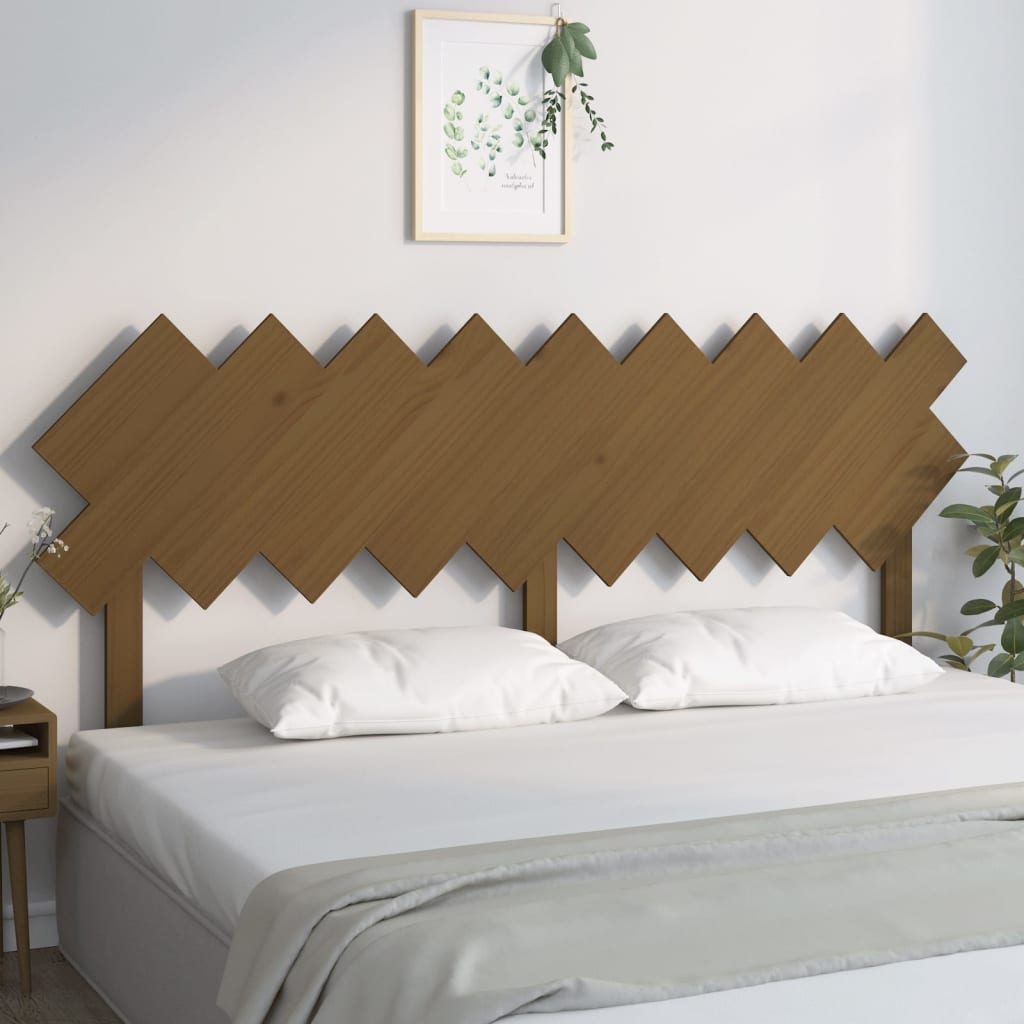 Sänggavel honungsbrun 178x3x80,5 cm massiv furu