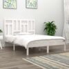 Sängram utan madrass vit 140x190 cm massiv furu