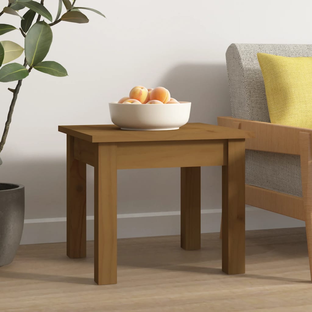 Soffbord honungsbrun 35x35x30 cm massiv furu