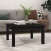 Soffbord svart 55x55x30 cm massiv furu