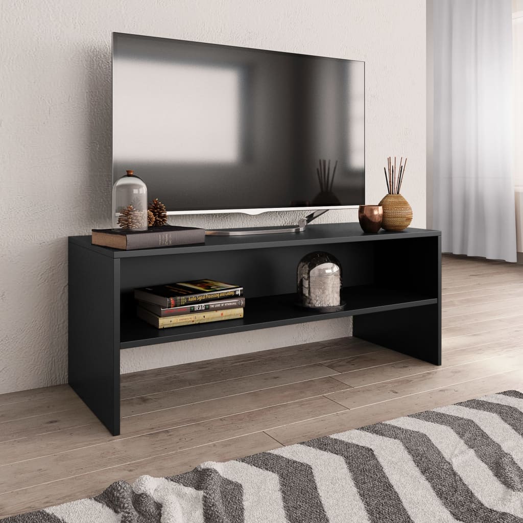 TV-bänk svart 100x40x40 cm konstruerat trä
