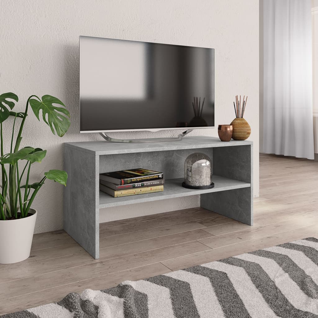 Tv-bänk betonggrå 80x40x40 cm konstruerat trä