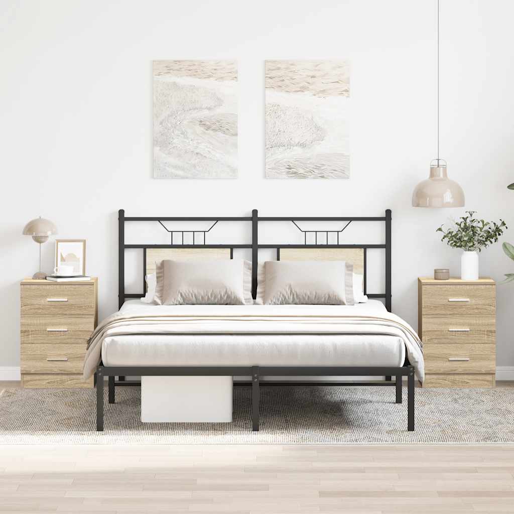 Sängbord 2 st sonoma ek 38x35x56 cm konstruerat trä