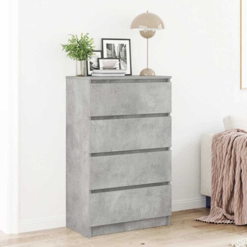 Byrå betonggrå 60x35x98,5 cm konstruerat trä