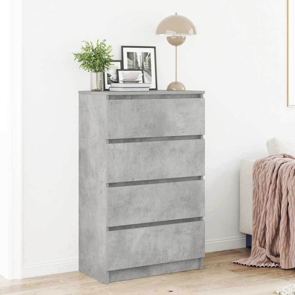 Byrå betonggrå 60x35x98,5 cm konstruerat trä