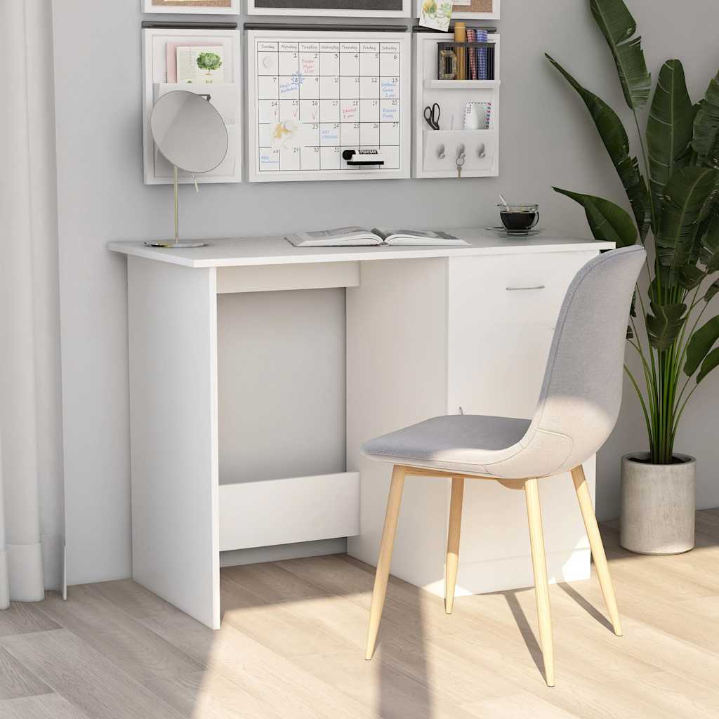 Skrivbord vit 100x50x76 cm konstruerat trä