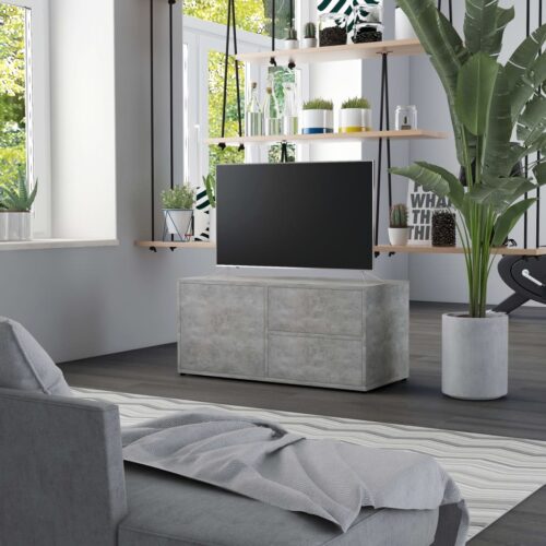Tv-bänk betonggrå 80x34x36 cm konstruerat trä