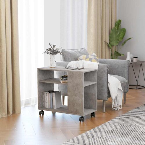Sidobord betonggrå 70x35x60,5 cm konstruerat trä