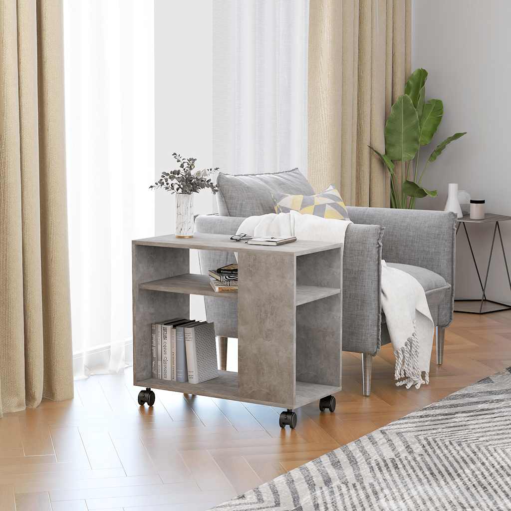 Sidobord betonggrå 70x35x60,5 cm konstruerat trä