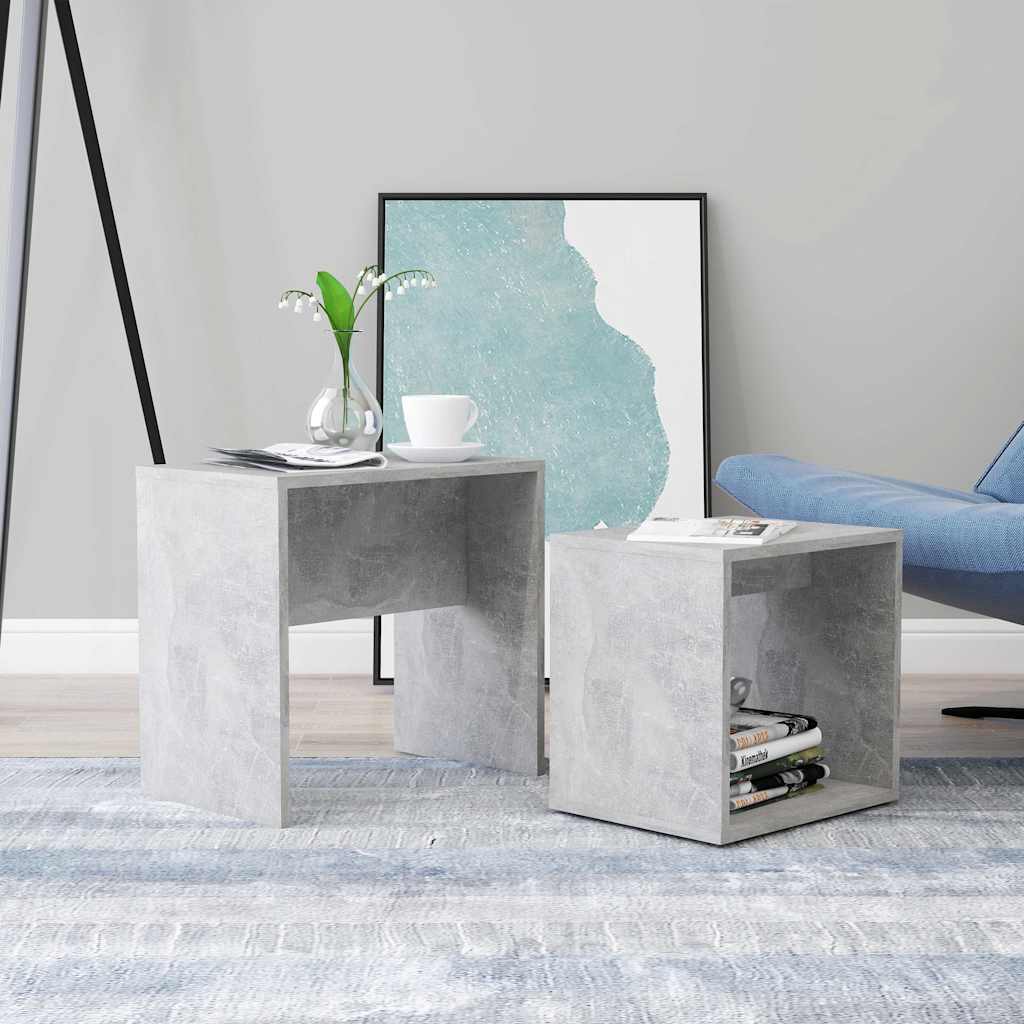 Soffbord set betonggrå 48x30x45 cm konstruerat trä