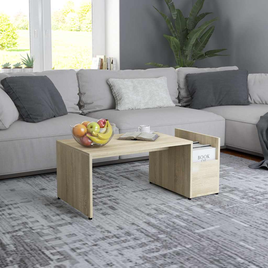 Soffbord sonoma-ek 90x45x35 cm konstruerat trä