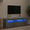 TV-bänk med LED-belysning betonggrå 120x35x40 cm