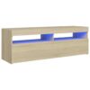 TV-bänk med LED-belysning sonoma-ek 120x35x40 cm