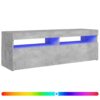 TV-bänk med LED-belysning betonggrå 120x35x40 cm