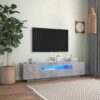 TV-bänk med LED-belysning betonggrå 160x35x40 cm