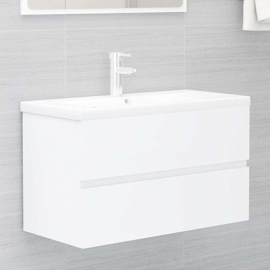 Tvättställsskåp vit 80x38,5x45 cm konstruerat trä