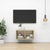 Väggmonterad tv-bänk somona-ek 37x37x72 cm konstruerat trä