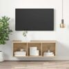 Väggmonterad tv-bänk somona-ek 37x37x107 cm konstruerat trä