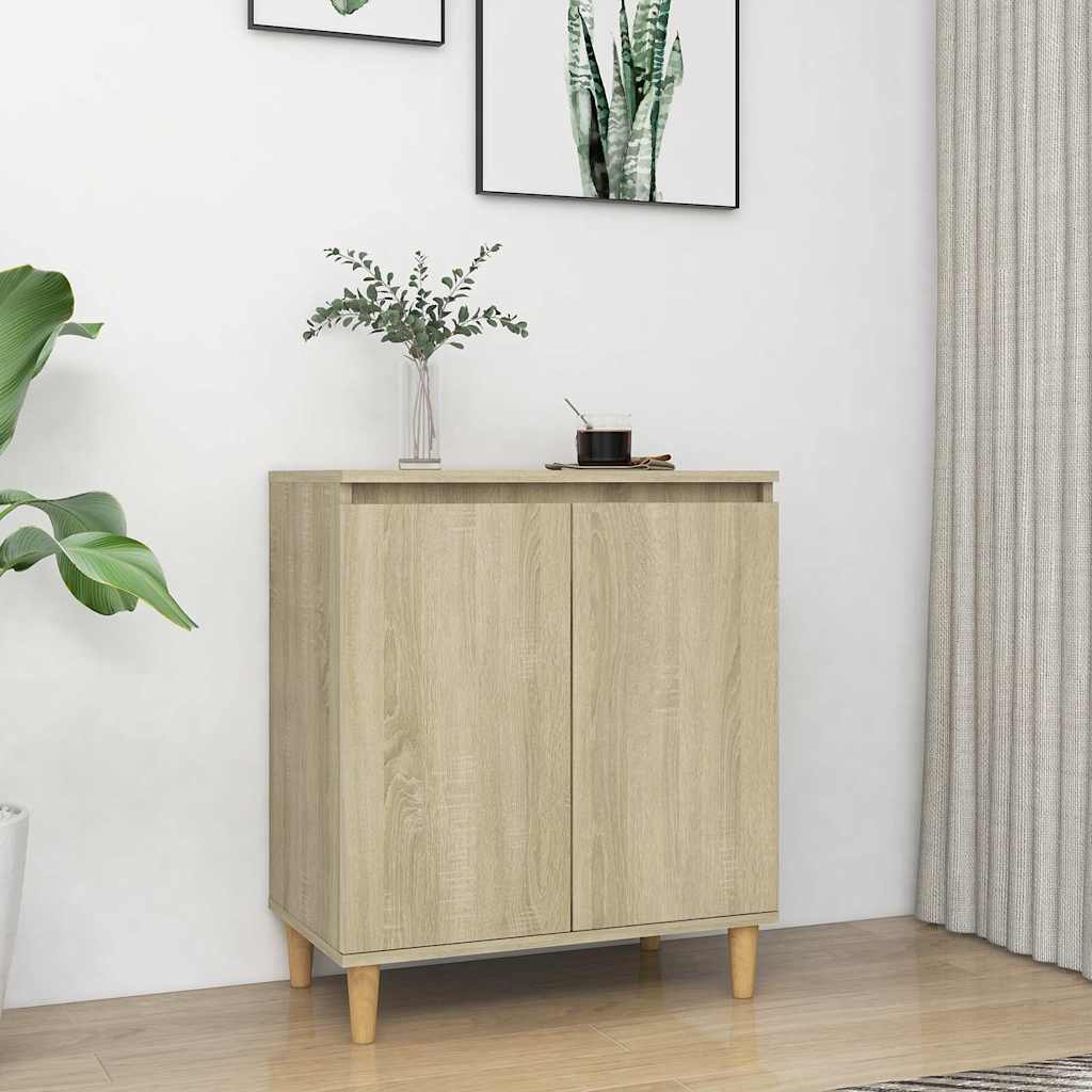 Skänk massiva träben sonoma-ek 60x35x70 cm konstruerat trä