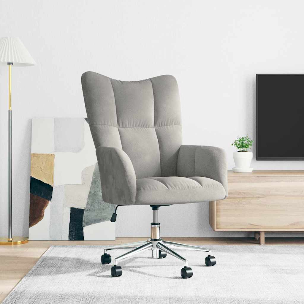 Vilstol ljusgrå sammet