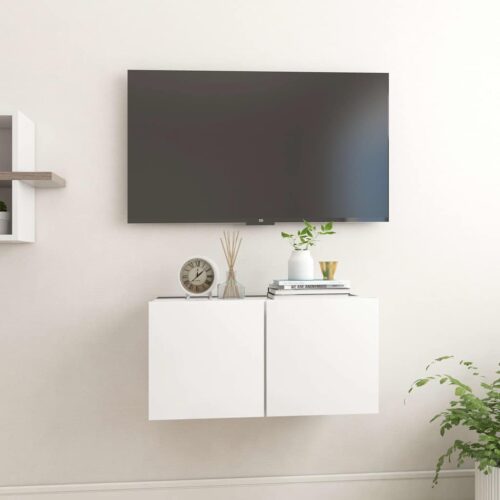 Hängande TV-skåp vit 60x30x30 cm