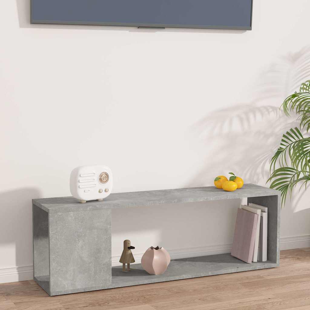 Tv-bänk betonggrå 100x24x32 cm konstruerat trä