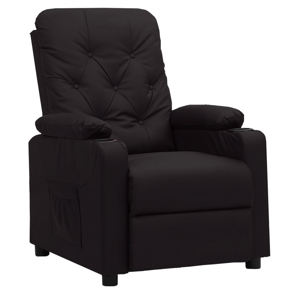 Reclinerfåtölj svart konstläder