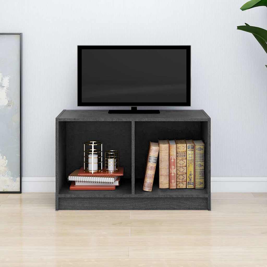 Tv-bänk grå 70x33x42 cm massiv furu