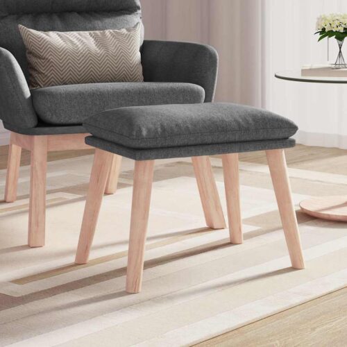 Fotpall ljusgrå 45x29,5x35 cm tyg