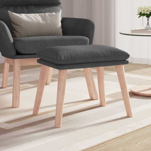 Fotpall mörkgrå 45x29,5x35 cm tyg