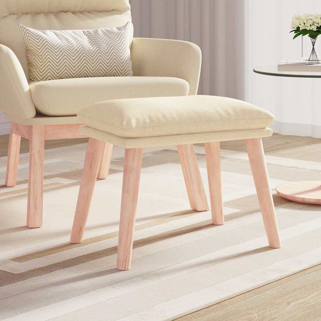 Fotpall gräddvit 45x29,5x35 cm tyg